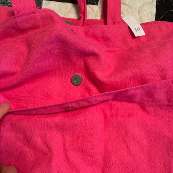 GAP Large Everyday Hot Pink Canvas Bag - NWT - Picture 4 of 8